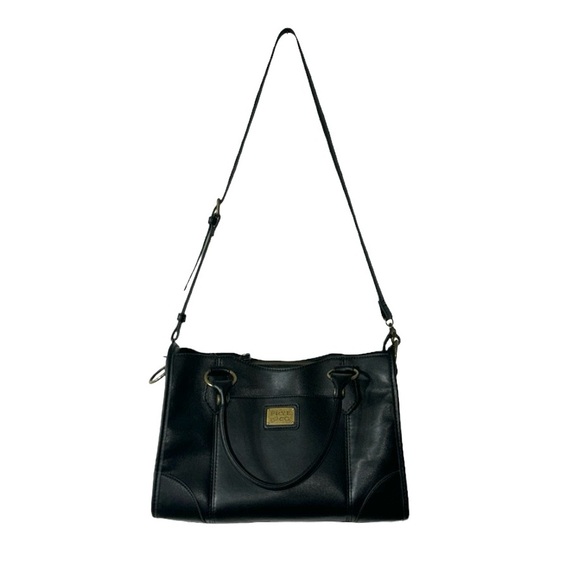 FRYE AND CO. Handbags - Frye & Co Black Faux Vegan Leather Crossbody Bag Handbag Handle Large Closet